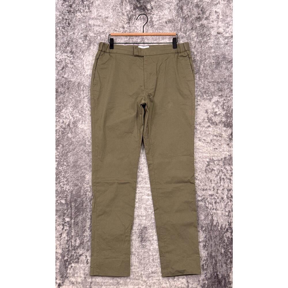 L'estrange London Pants Large x 32 Mens Green Tapered Leg Chino